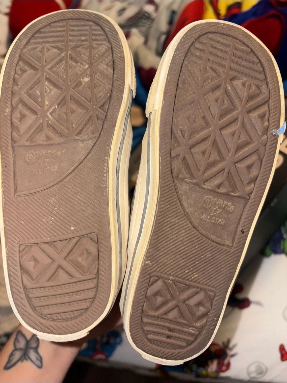 OFFERS OPEN! 10c Converse Kids Brown White High-Top Sneakers Velcro hook Strap